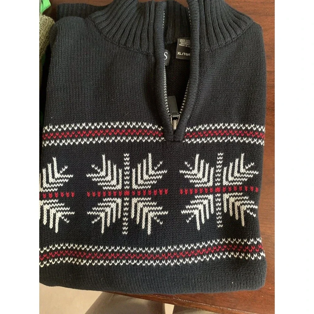 Chaps Men’s Fair Isle Snowflake Sweater Size XL/TG/EG‎  Nordic Ski Winter Hike